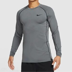 Mens Nike Dri Fit Pro Ling Sleeve Dark Gray Med